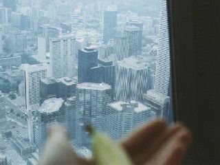 Atop the CN Tower in Toronto, Canada